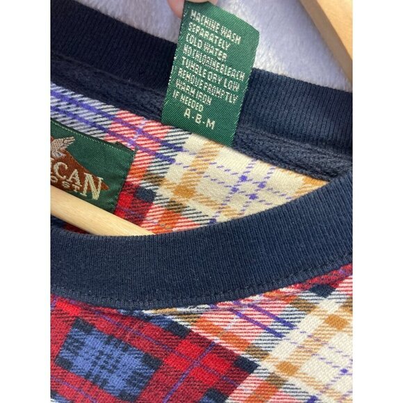 Vintage 90's American Outpost Grandpa Sweatshirt Mens Large L Boxy Tartan Plaid - Picture 4 of 14